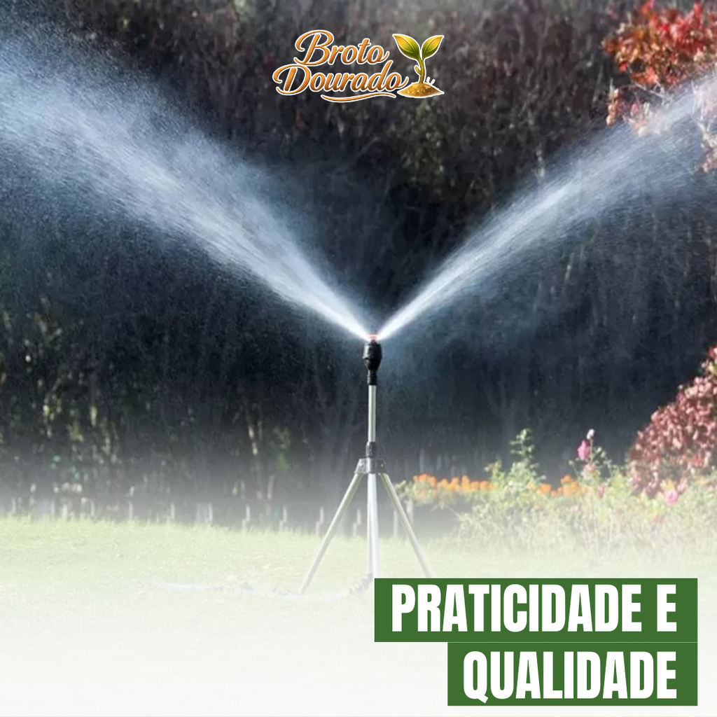 Tripé para Irrigação 360º Automático: Máxima Economia e Alta Pressão + BRINDE HOJE (Mangueira Profissional de 15M)