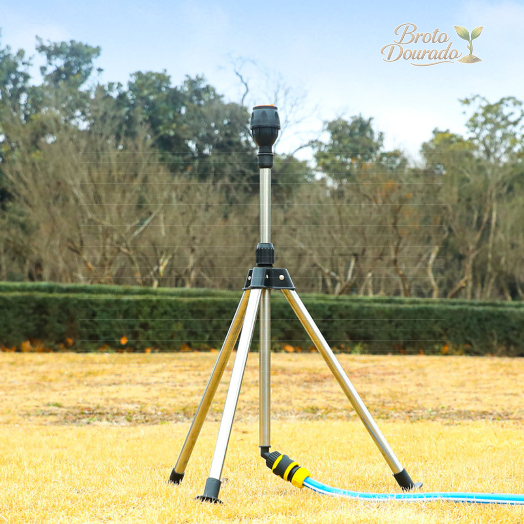Tripé para Irrigação 360º Automático: Máxima Economia e Alta Pressão + BRINDE HOJE (Mangueira Profissional de 15M)